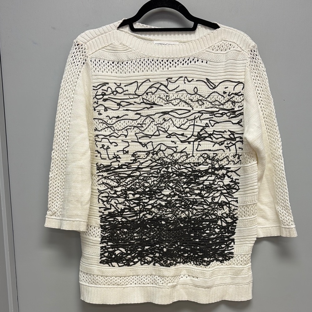 Cotton Country Knit Sweater Size Large